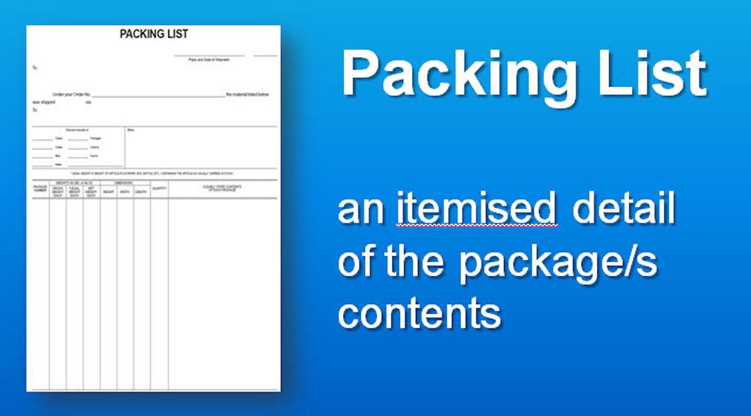 Packing list ghi nhận thông tin quan trọng của món hàng cần vận chuyển